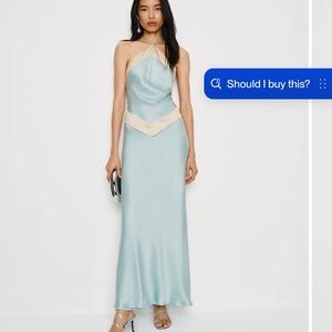 Elegant Blue Satin Dress